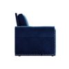 King Pull Out Sofa Bed, Chesterfield Sofa, 3 In 1 Velvet Convertible Sleeper Sofa With Nailhead Trim & Rolled Arm For Living Room, Bedroom, Apartment, Office - Blue - Image 9