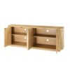 Contemporary Wave Pattern Sideboard Storage Cabinet TV Stand - Natural - Image 8
