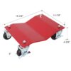 Heavy Duty Steel Vehicle Dollies With Brakes 2500Lbs Capacity Red 4 Pack - Red - Image 3