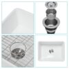 Elegant Farmhouse Style Small Apron Front Ceramic Kitchen Sink 24" Single Bowl Reversible Design - White - Image 8