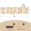 8 Panel Wooden Freestanding Dog Gate, Step Over Indoor Pet Fence For Doorways And Stairs - Natural Wood - Image 4