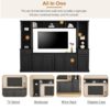 Minimalist - Entertainment Wall Unit Set With Bridge For TVs Up To 75", Ample Storage Space TV Stand With Adjustable Shelves - Black - Image 6