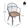 Contemporary Indoor Dining Set With Metal Legs, Birch, And Metal - Black / Natural - Image 3