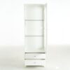 Modern Upholstered Glass Display Cabinet With Adjustable LED Light - White - Image 10