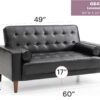 Loveseat Elegant With Versatile Bed Feature - Black - Image 6