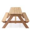 3-In-1 Kids Outdoor Wooden Picnic Table With Umbrella, Convertible Sand & Water, ASTM & CPSIA Certification - Natural Wood - Image 9