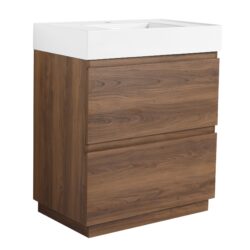 Modern Freestanding Bathroom Vanities With Single Sink Combo - Brown