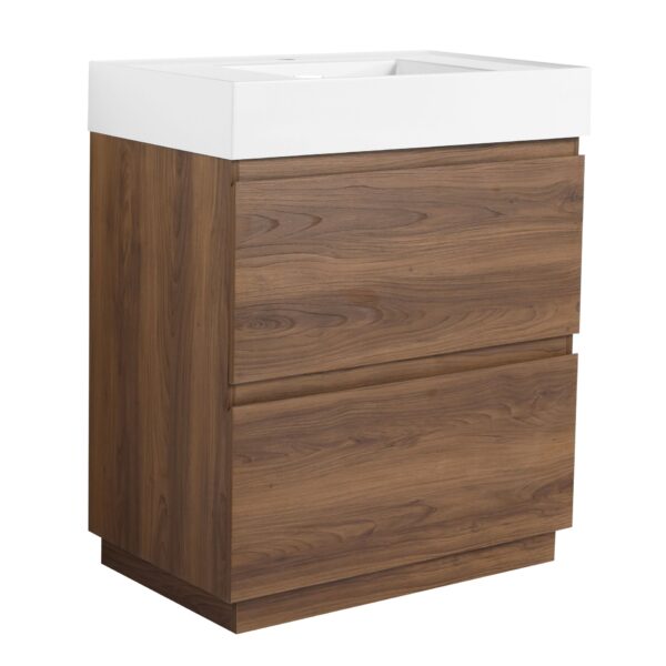 Modern Freestanding Bathroom Vanities With Single Sink Combo - Brown