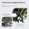 Premium Lightweight Foldable Sport Wheelchair All Body Sturdy & Comfortable 250Lbs Capacity Easy Folding 24" Sports Tires Perfect For Outdoor - Black / Green - Image 7