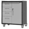 Sturdy Metal Tool Storage Cabinet With Wheels Durable Garage, Office & Home Organizer Steel - White - Image 6