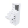 3 In 1 Dressing Table With LED Mirror & Storage Stool, Compact Makeup Vanity - White - Image 17