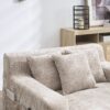 Chenille Interior Lazy Sofa Chaise Longue Armchair With Pillows And Armrests - Khaki - Image 12