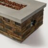 60" Propane Gas Fire Pit Table, 60000 Btu Rectangular Concrete Fire Pit For Outside Patio Deck Garden Backyard - Sandstone - Image 9