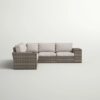 Wide Outdoor Wicker Patio Sectional With Cushions & Reversible Design - Gray - Image 4