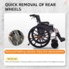 Heavy Duty Foldable Manual Wheelchair Double X Force Support With Adjustable Seat Belt Breathable Cushion & Anti Backflip Design 24" Tires For All Terrains 350 Lbs Capacity - Black / Silver - Image 5