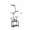8 Tier Indoor Plant Stand With Grow Lights, S Shaped Metal Shelf For Multiple Plants - Black / Dark Walnut - Image 3