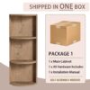 Modern Bathroom Wall Mounted Storage Rack With Floating Design - Imitative Oak - Image 3
