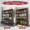 Heavy Duty 5 Tier Adjustable Metal Shelving Unit With Pegboard And Wheels For Multipurpose Storage - Black - Image 14