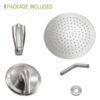 10" Round Rain Shower Head System With Waterfall Tub Spout, Wall Mounted, Stainless Steel - Brushed Nickel - Image 8