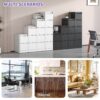 2 Drawer Vertical File Cabinet With Lock For A4 Legal / Letter Size - White - Image 8