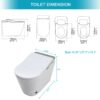 Smart Bidet Toilet Combo With Auto Open & Close, Heated Seat, Foot Sensor Flush, LED Display, Ceramic - White - Image 3