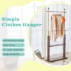 Hanger Double Layer Coat Rack With Solid Wood Partition - Gold / Walnut - Image 6