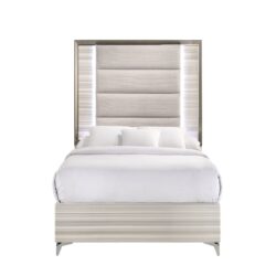 Star - King 5 Pieces Bedroom Set Design With LED - White