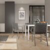 4 Piece Stackable Single Chairs With Vertical Stripe Design For All Weather - Warm Gray - Image 7