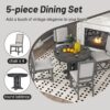 Farmhouse 5 Piece Dining Set With Extendable Round Table And Upholstered Chairs - Black - Image 10