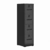 Modern 4 Drawer Metal Vertical Filing Cabinets With Lock For Home Office, Steel Construction, Letter / Legal / A4 / F4 Size - Brushed Nickel - Image 5