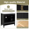 Bathroom Vanity With Sink, Soft Closing Doors & Drawers, Metal Handles - Black - Image 8