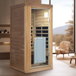 1 Person Far Infrared Standard Indoor Sauna Room - Red Cedar