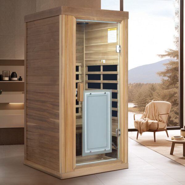 1 Person Far Infrared Standard Indoor Sauna Room - Red Cedar
