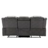 3 Seater Home Theater Recliner Manual Recliner Chair With Two Built-In Cup Holders For Living Room - Gray - Image 12