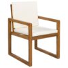5 Piece Outdoor Patio Dining Set With 4 Armchairs And Table - Beige - Image 19