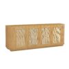 Contemporary Wave Shaped TV Stand With Rattan Doors - Natural - Image 6