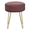 Ottoman, Pouf, Footrest, Foot Stool, Round Metal Legs, Contemporary, Modern - Pink / Gold - Image 3
