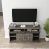 TV Stand With Storage Cabinet And Shelves, TV Console Table Entertainment Center For Living Room, Bedroom - Old Pine - Image 4