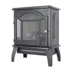 18" 3D Flame Electric Infrared Quartz Fireplace Stove With Remote Control - Antique Black