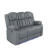 Raize - 3 Piece Power Living Room Set With Storage Console And Cup Holders - Gray - Image 19