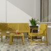 5 Piece Indoor / Outdoor Furniture Set 3 Seater Sofa, 2 Chairs And 2 Coffee Tables, Waterproof And Durable - Brick Yellow - Image 4