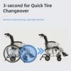 Innovative 6 Wheel Transport Wheelchair Lightweight Foldable Design With Dual Brakes Breathable Seat Anti Backflip Safety Perfect - Black / Silver - Image 3