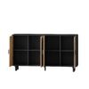 Elegant And Functional 4 Door Rattan Decorative Storage Cabinet For Bedroom, Living Room - Black - Image 8