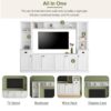 Minimalist - Entertainment Wall Unit Set With Bridge For TVs Up To 75", Ample Storage Space TV Stand With Adjustable Shelves - White - Image 6