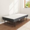 Twin Folding Bed With Memory Foam Mattress Portable Rollaway Bed Sturdy Metal Frame - Brushed Nickel - Image 14