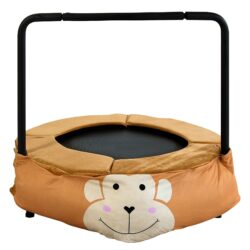 Monkey Children's Trampoline Happy Expression Outdoor / Indoor Dual Use, Foldable Iron Tube - Yellow / Black