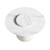 Modern Artificial Stone Round Plywood Base Dining Table, Can Accommodate 6 People, Artificial Stone Turntable (Not Including Chairs) - White / Beige - Image 3