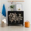 Vintage Carved Buffet Cabinet With Adjustable Shelves, Wooden Decorative Sideboard - Black - Image 6