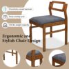 5 Piece Extendable Wood Square Dining Table Set With 2 Drop Leaves, Compact Storage Shelf Kitchen Table Set With Upholstered Chairs For 4 - Brown - Image 7