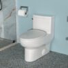 Modern Ceramic 1 Piece Toilet With Single Flush And Soft Closing Seat - White - Image 2